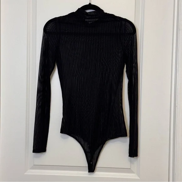 Sage Black Sheer Bodysuit - Picture 2 of 4